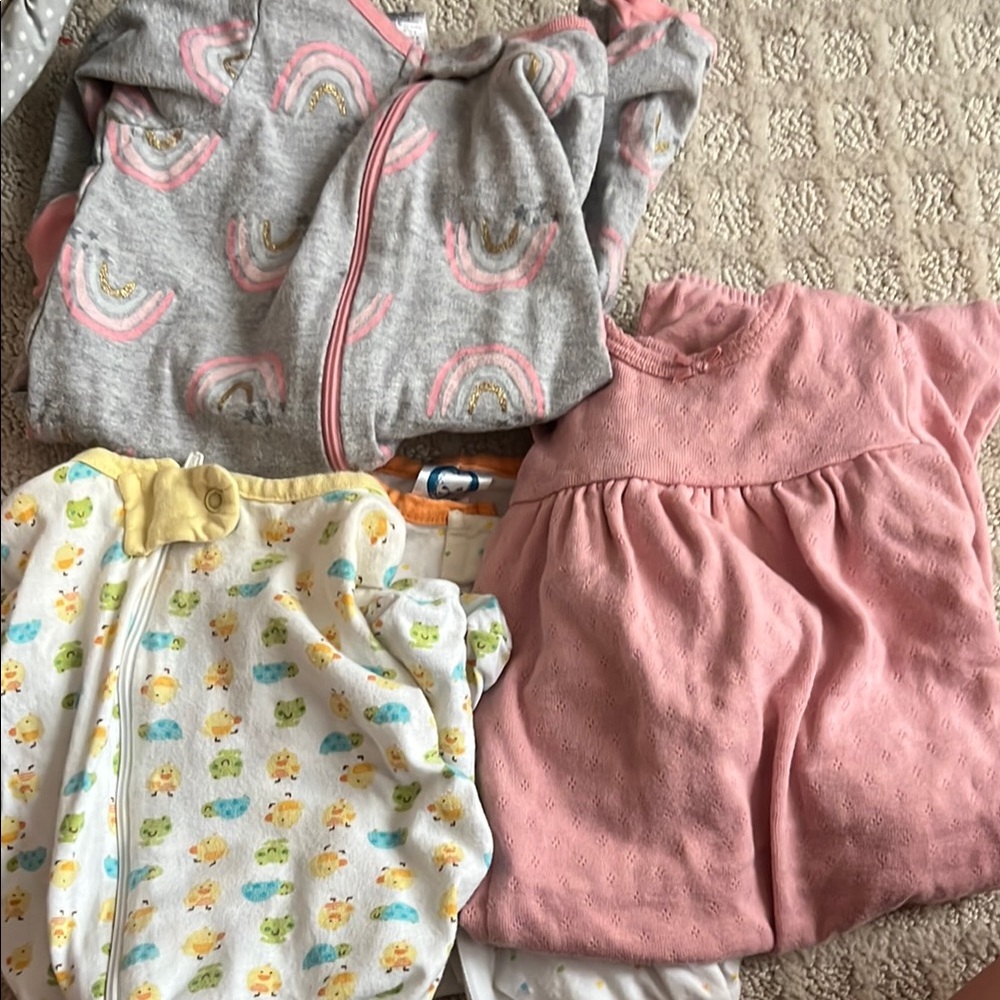 Baby Clothing Bundle - Pink, Grey, Yellow